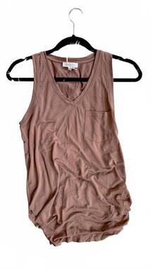 NEW ANOTHER LOVE women's esther breast pocket tank top in sable
